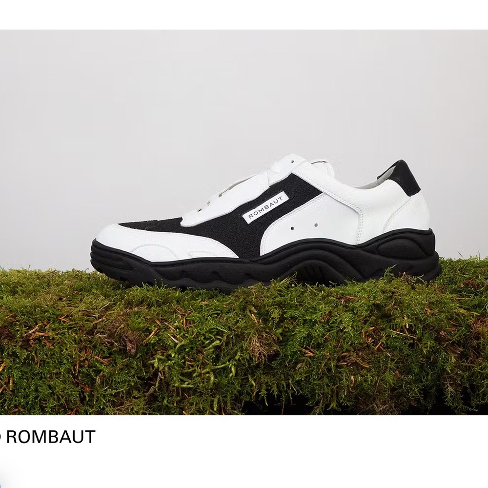 🎁 Rombaut white black leather rubber  hiking boots 8